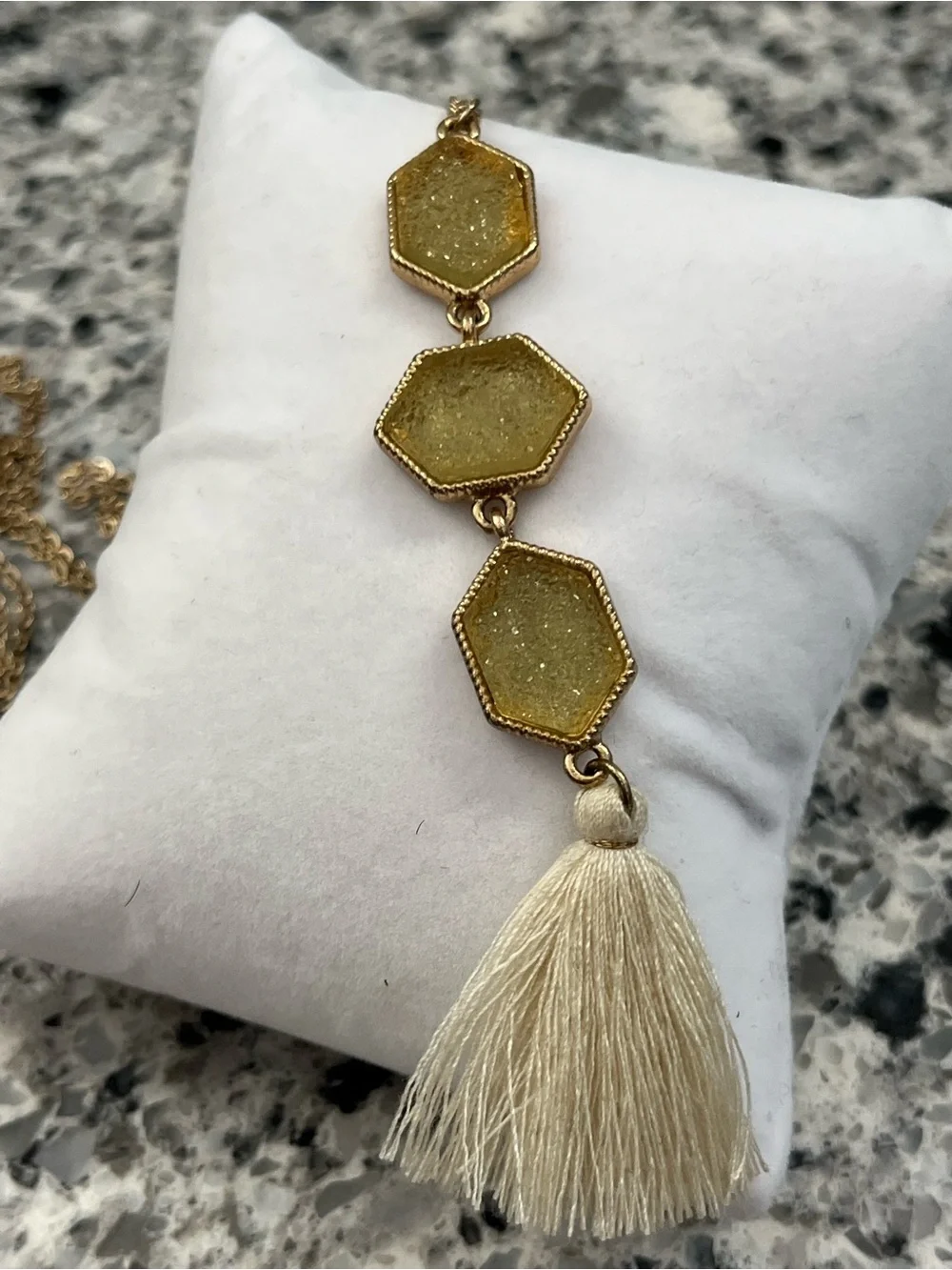 Gold modern geometric Tassel Pendant Necklace - Women Jewelry